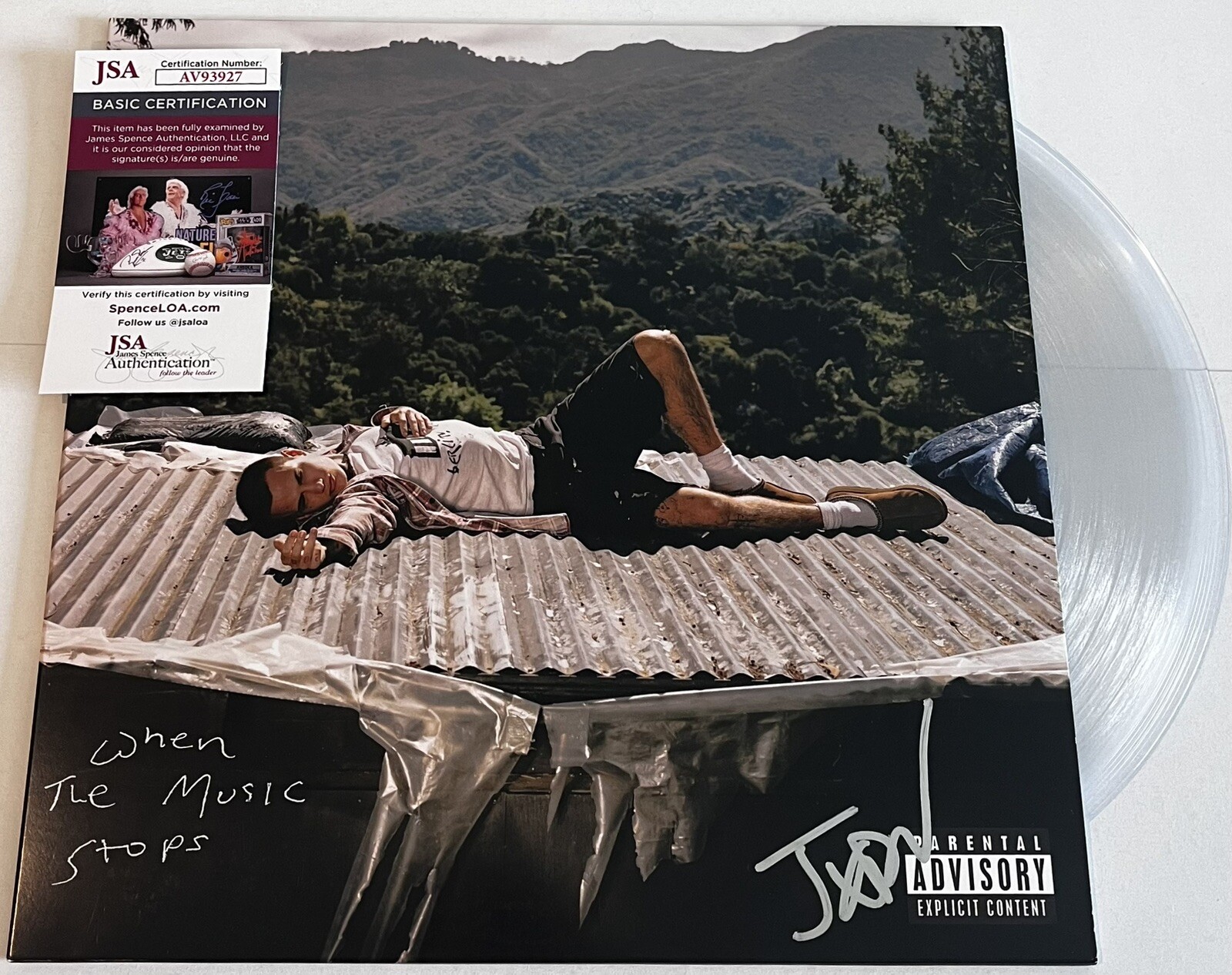 JADEN HOSSLER JXDN SIGNED WHEN THE MUSIC STOPS LP VINYL RECORD ALBUM JSA COA