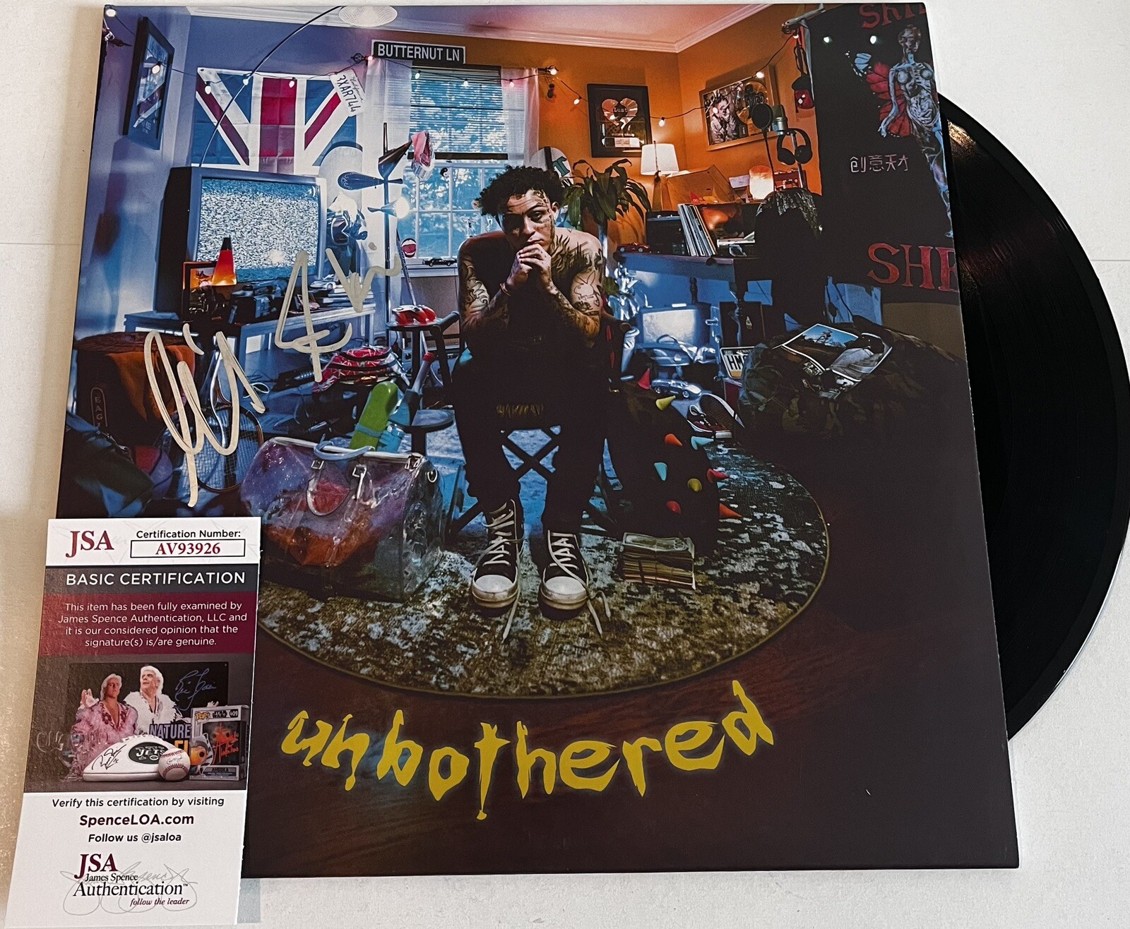 LIL SKIES SIGNED UNBOTHERED LP VINYL RECORD ALBUM RAPPER HIP HOP JSA COA