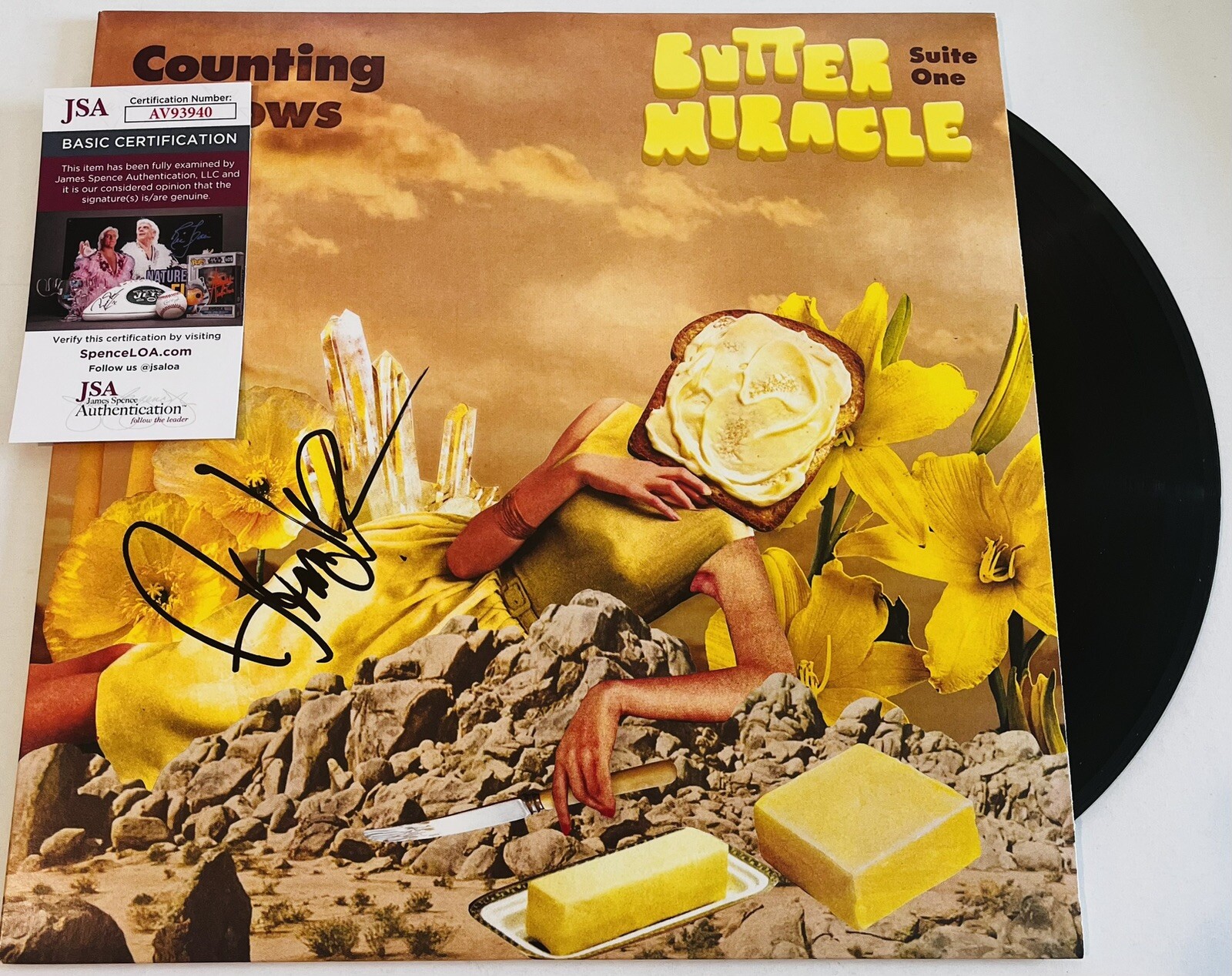 ADAM DURITZ SIGNED COUNTING CROWS BUTTER MIRACLE SUITE ONE LP VINYL RECORD JSA