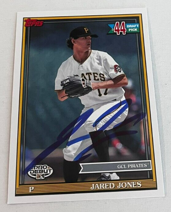 JARED JONES SIGNED 2021 TOPPS PRO DEBUT PROSPECT BASEBALL CARD AUTO