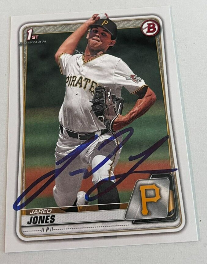 JARED JONES SIGNED 2020 BOWMAN DRAFT PROSPECT BASEBALL CARD AUTO