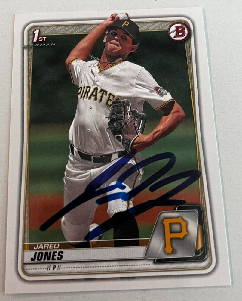 JARED JONES SIGNED 2020 BOWMAN DRAFT PROSPECT BASEBALL CARD AUTO