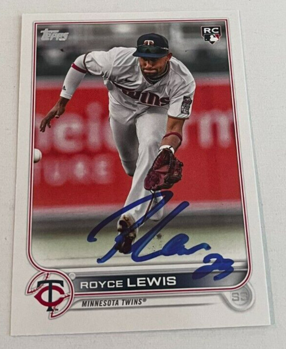 ROYCE LEWIS SIGNED 2022 TOPPS BASEBALL ROOKIE CARD AUTO