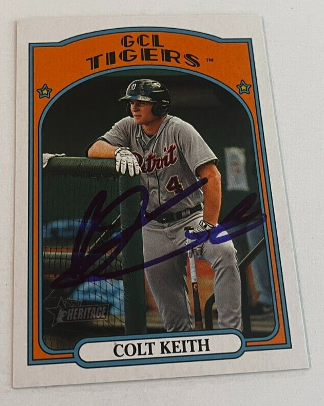 COLT KEITH SIGNED 2021 TOPPS HERITAGE MINOR LEAGUE BASEBALL ROOKIE CARD AUTO