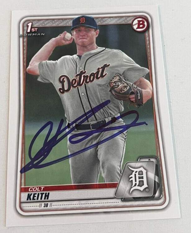 COLT KEITH SIGNED 2020 BOWMAN DRAFT PROSPECT BASEBALL ROOKIE CARD AUTO
