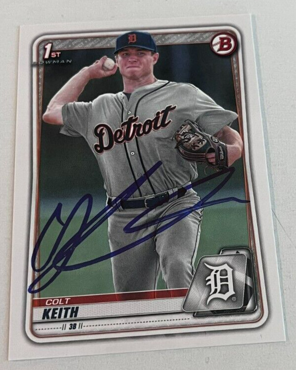 COLT KEITH SIGNED 2020 BOWMAN DRAFT PROSPECT BASEBALL ROOKIE CARD AUTO
