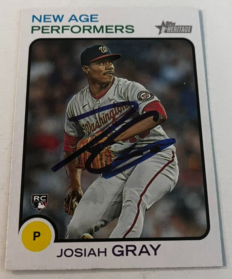 JOSIAH GRAY SIGNED 2022 TOPPS HERITAGE NEW AGE PERFORMERS BASEBALL CARD AUTO