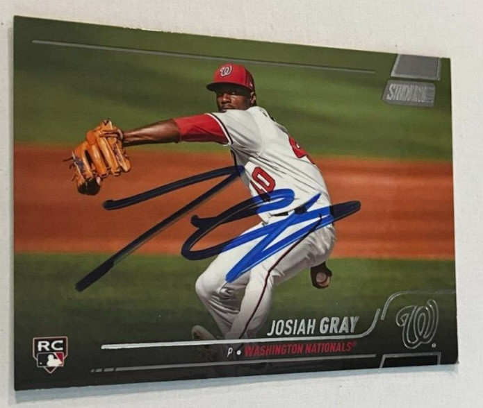 JOSIAH GRAY SIGNED 2022 TOPPS STADIUM CLUB BASEBALL CARD AUTO