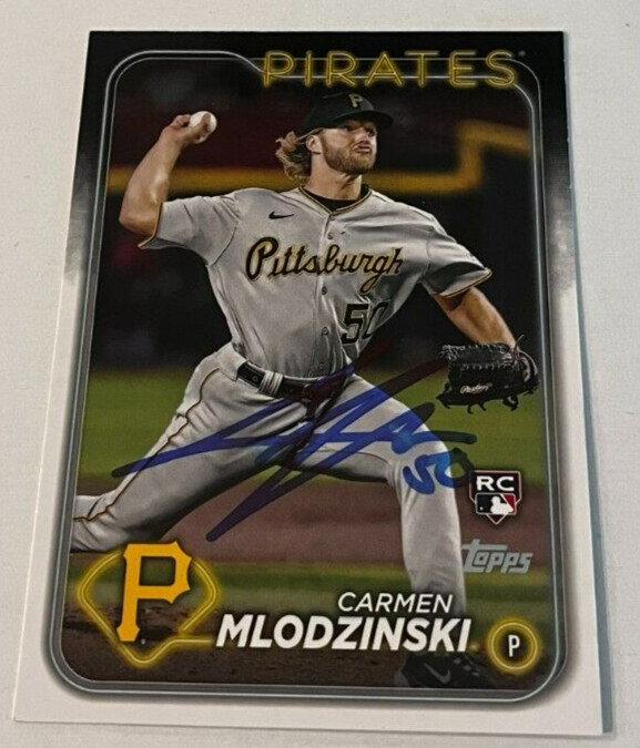 CARMEN MLODZINSKI SIGNED 2024 TOPPS BASEBALL CARD AUTO