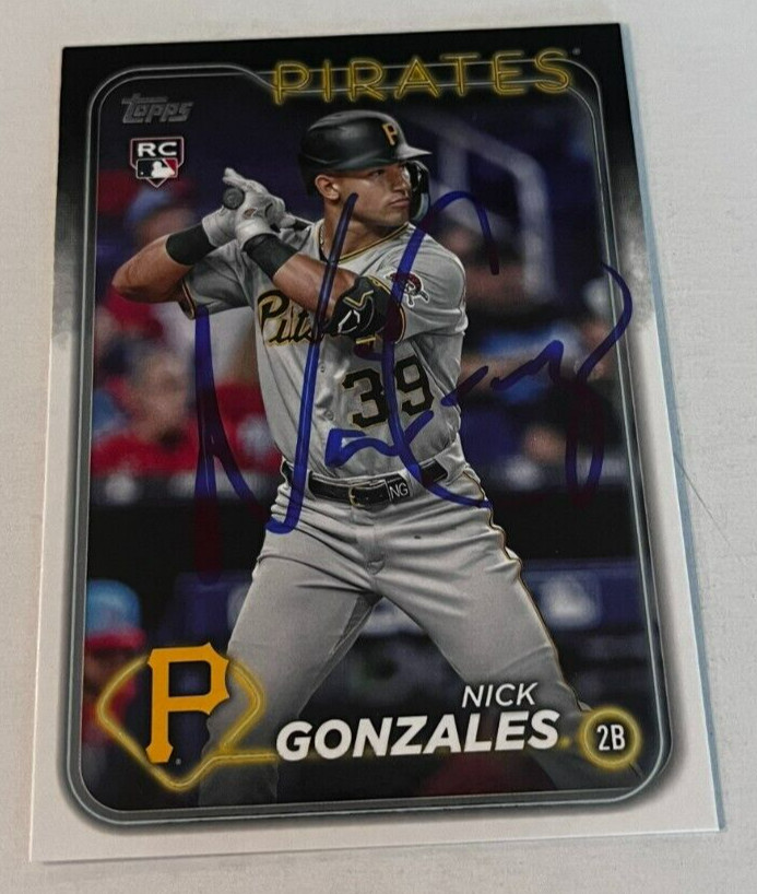 NICK GONZALES SIGNED 2024 TOPPS BASEBALL CARD AUTO