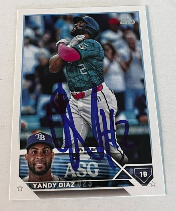 YANDY DIAZ SIGNED 2023 TOPPS BASEBALL ALL STAR CARD AUTO COLLECTIBLE MEMORABILIA