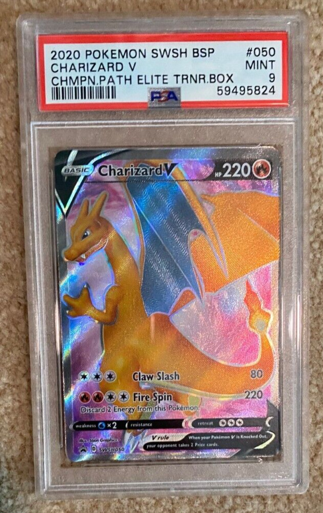 2020 Pokemon SWSH Champions Path Elite Trainer Box #50 Charizard V PSA 9