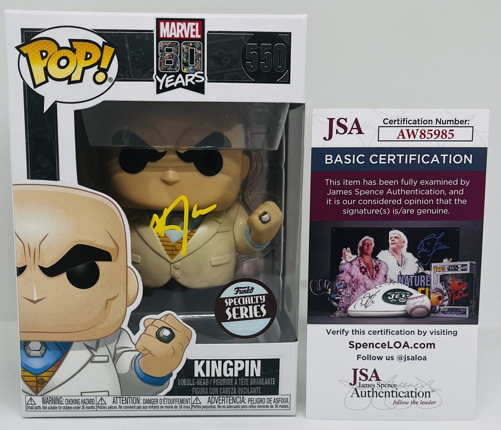 VINCENT D'ONOFRIO SIGNED KINGPIN POP FUNKO FIGURE DAREDEVIL WILSON FISK JSA COA