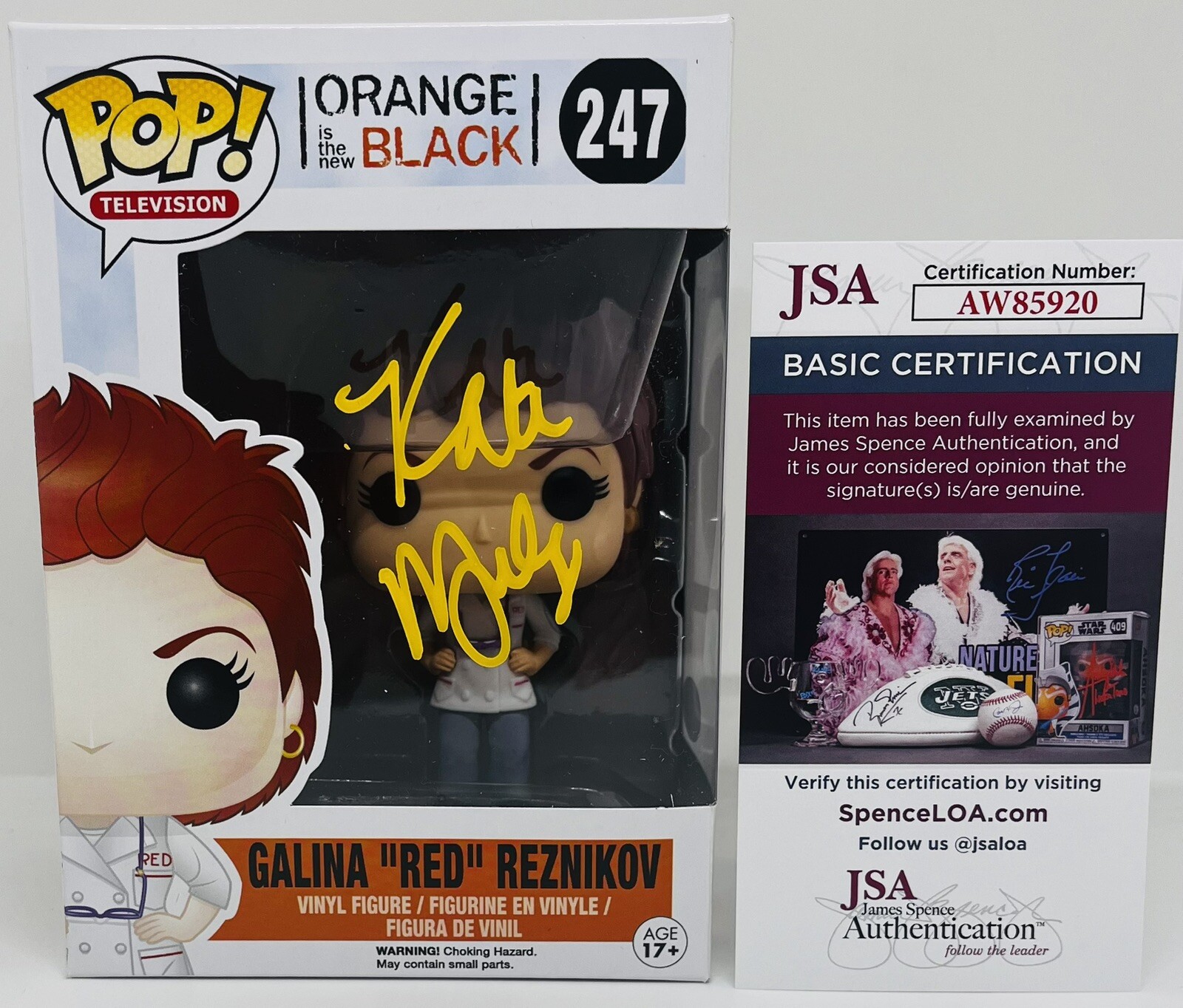 KATE MULGREW SIGNED GALINA RED REZNIKOV POP FUNKO FIGURE ORANGE NEW BLACK JSA