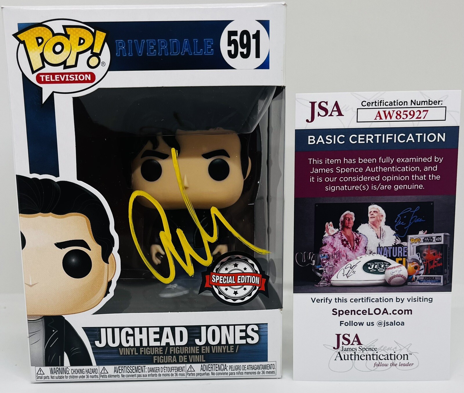 COLE SPROUSE SIGNED JUGHEAD JONES POP FUNKO FIGURE RIVERDALE TV SHOW JSA COA