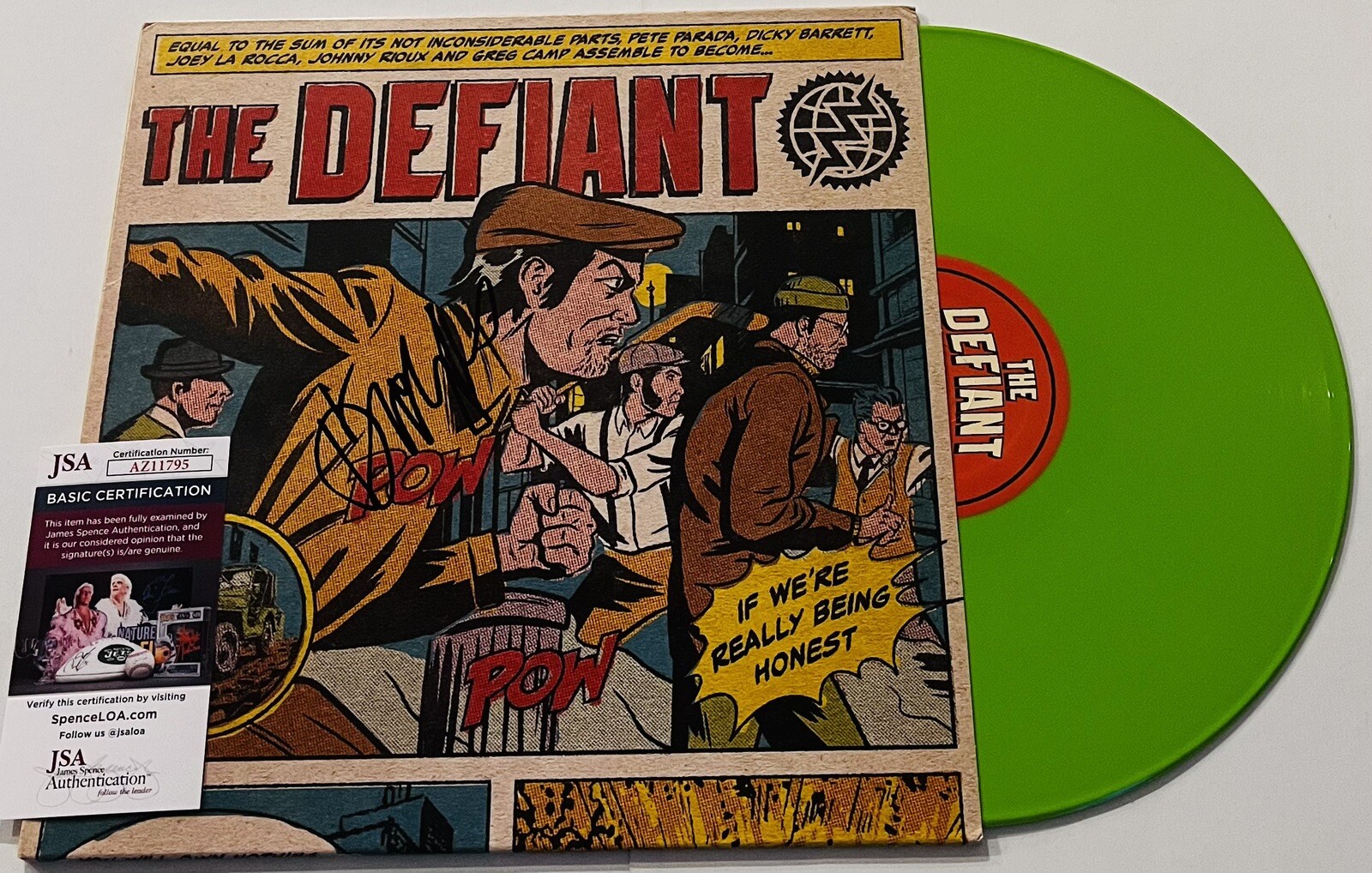 DICKY BARRETT THE DEFIANT SIGNED IF WE'RE REALLY BEING LP VINYL RECORD JSA COA