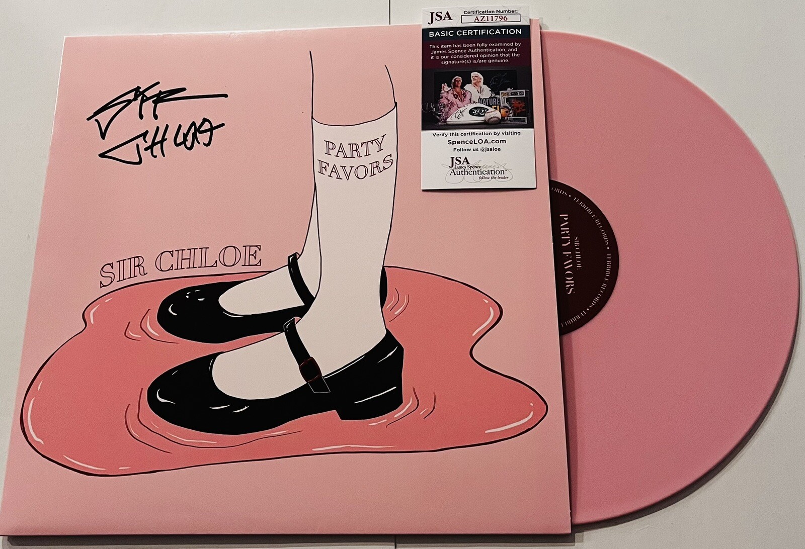 SIR CHLOE SIGNED PARTY FAVORS LP PINK COLOR VINYL RECORD JSA COA