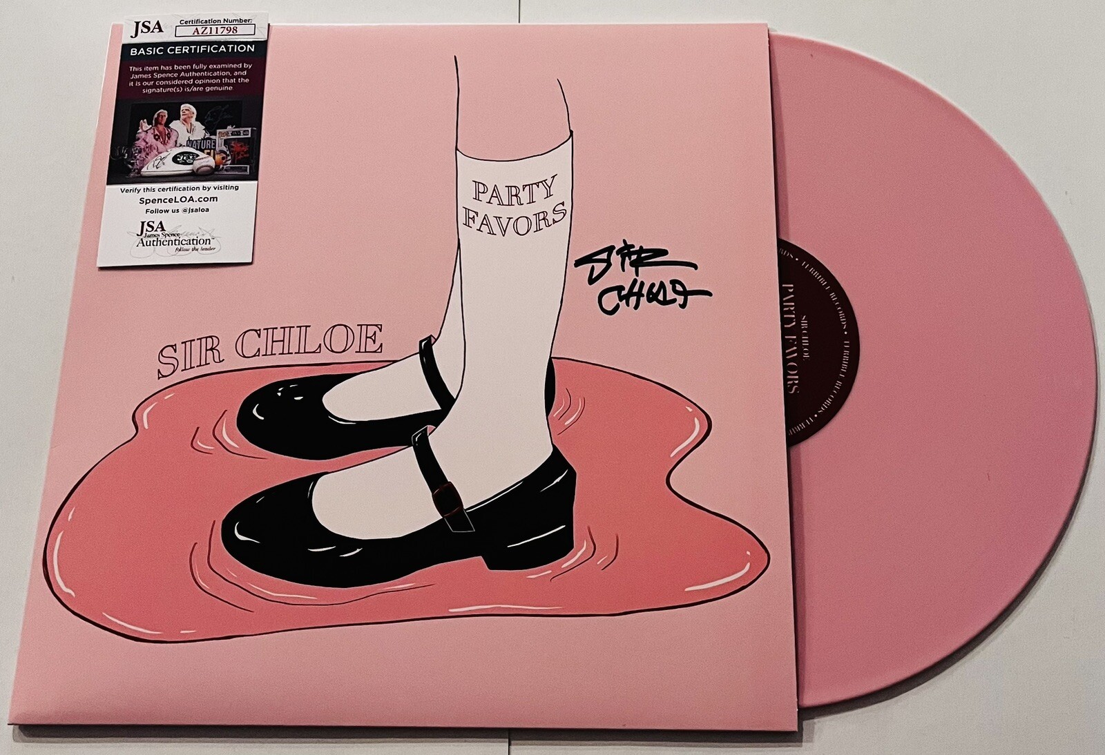 SIR CHLOE SIGNED PARTY FAVORS LP PINK COLOR VINYL RECORD JSA COA