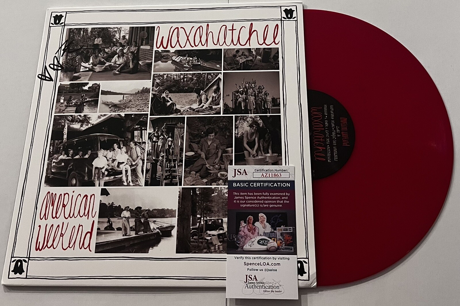WAXAHATCHEE SIGNED AMERICAN WEEKEND LP VINYL RECORD KATIE CRUTCHFIELD JSA COA