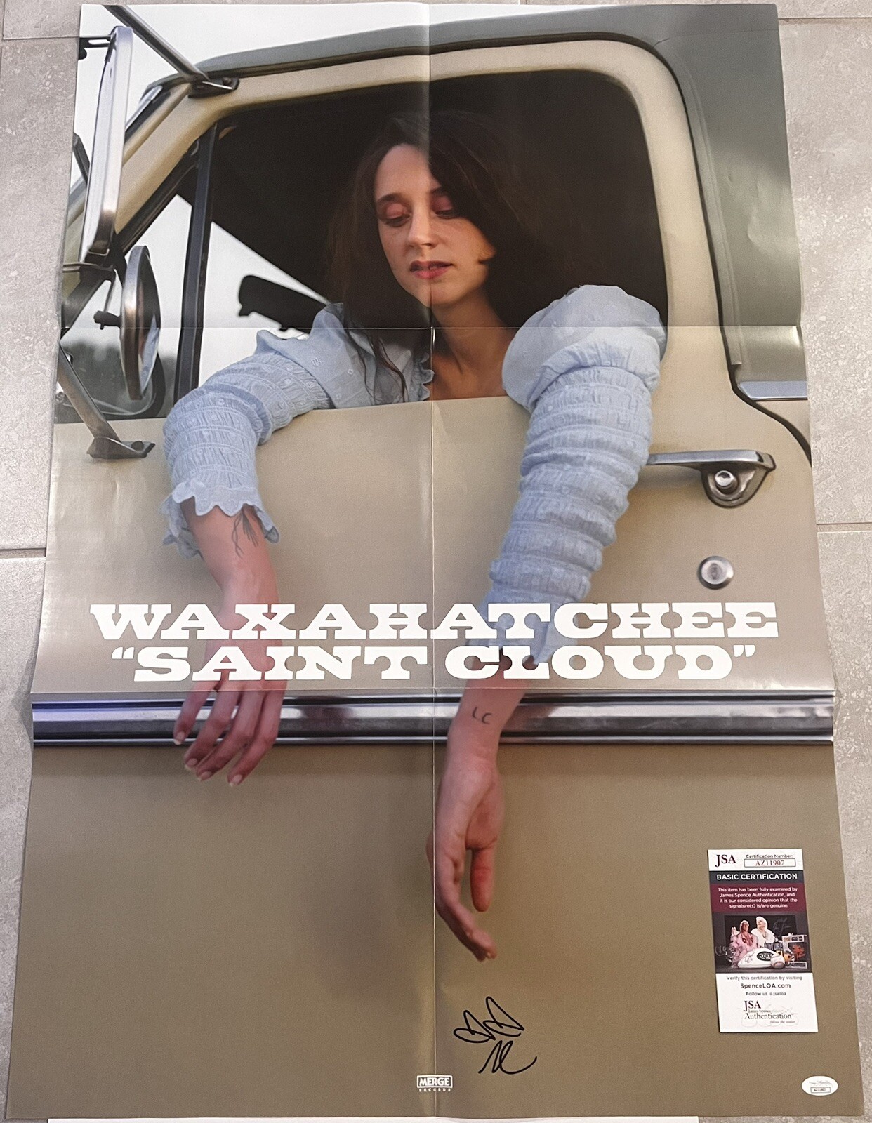 WAXAHATCHEE SIGNED SAINT CLOUD VINYL INSERT POSTER KATIE CRUTCHFIELD JSA COA