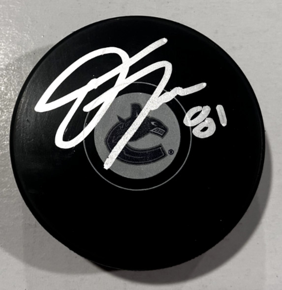 DAKOTA JOSHUA SIGNED VANCOUVER CANUCKS HOCKEY PUCK W/ CASE COA