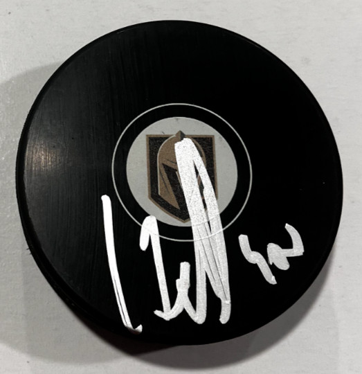 TOMAS HERTL SIGNED VEGAS GOLDEN KNIGHTS HOCKEY PUCK W/ CASE COA