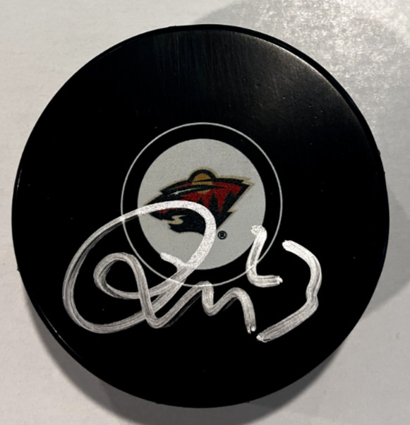 MARCO ROSSI SIGNED MINNESOTA WILD HOCKEY PUCK W/ CASE COA