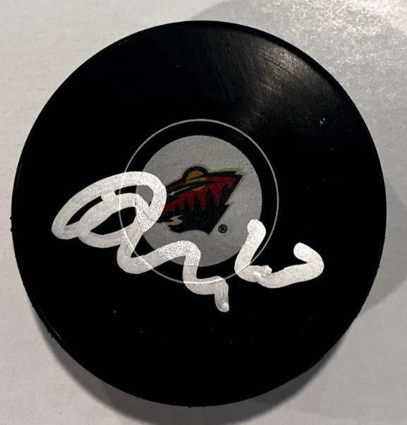 MARCO ROSSI SIGNED MINNESOTA WILD HOCKEY PUCK W/ CASE COA