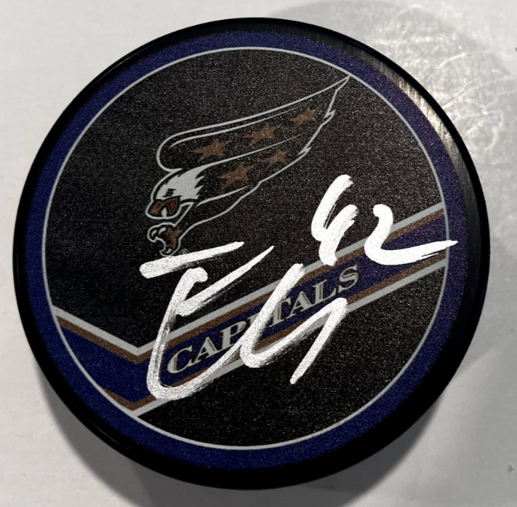 MARTIN FEHERVARY SIGNED WASHINGTON CAPITALS HOCKEY PUCK W/ CASE COA