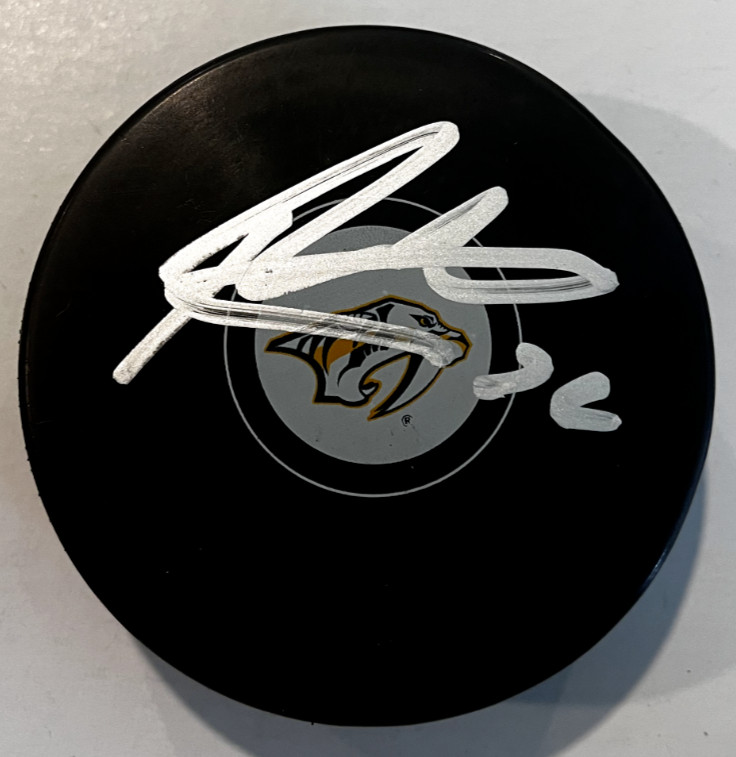 PHILIP TOMASINO SIGNED NASHVILLE PREDATORS HOCKEY PUCK W/ CASE COA