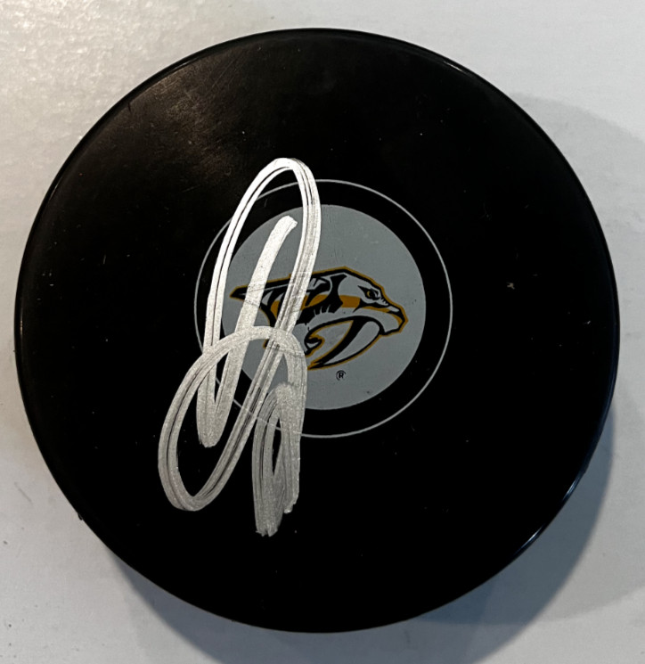 ROMAN JOSI SIGNED NASHVILLE PREDATORS HOCKEY PUCK W/ CASE COA