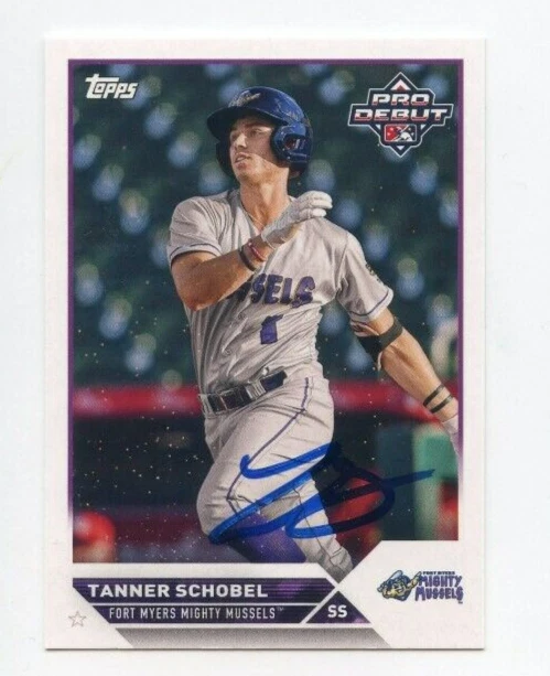 TANNER SCHOBEL SIGNED 2023 TOPPS PRO DEBUT BASEBALL CARD AUTO