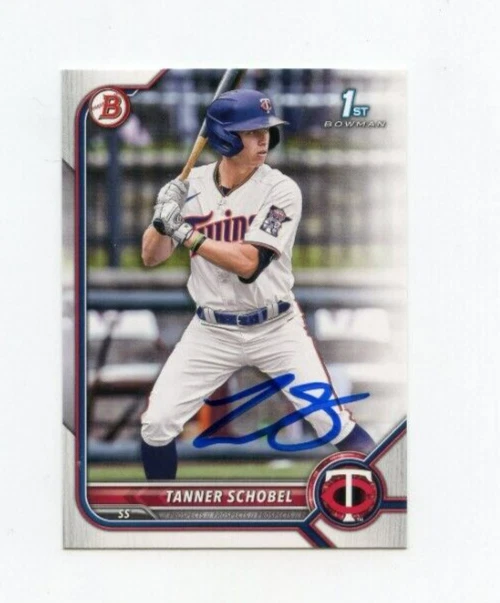 TANNER SCHOBEL SIGNED 2022 BOWMAN DRAFT BASEBALL CARD AUTO