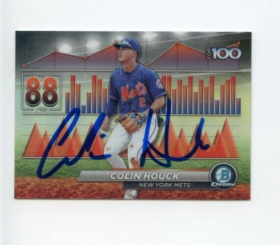 COLIN HOUCK SIGNED 2024 BOWMAN CHROME TOP 100 BASEBALL CARD AUTO