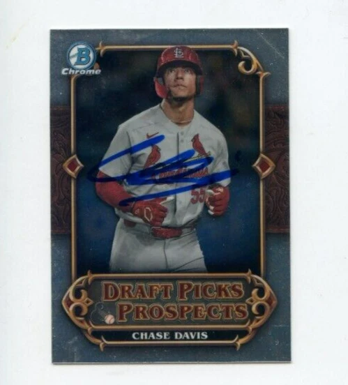 CHASE DAVIS SIGNED 2023 BOWMAN CHROME DRAFT PICKS & PROSPECTS CARD AUTO