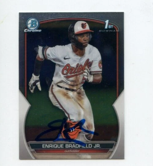 ENRIQUE BRADFIELD JR SIGNED 2023 BOWMAN CHROME DRAFT CARD AUTO