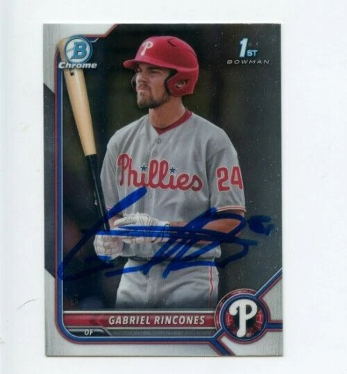 GABRIEL RINCONES SIGNED 2022 BOWMAN CHROME DRAFT CARD AUTO