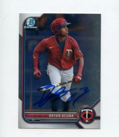 BRYAN ACUNA SIGNED 2022 BOWMAN CHROME DRAFT CARD AUTO