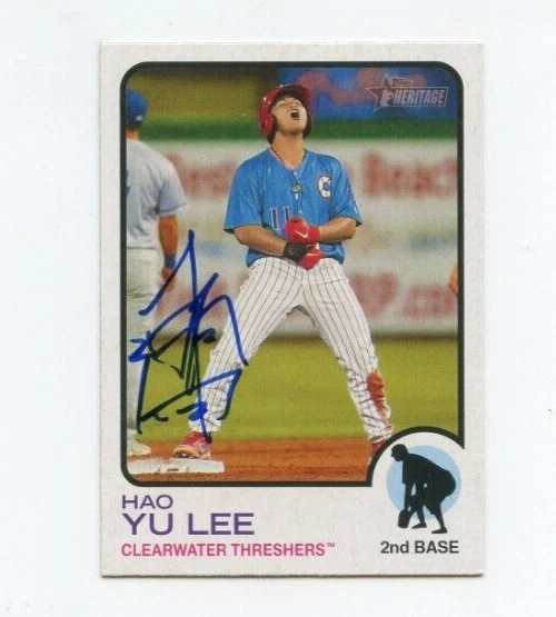 HAO YU LEE SIGNED 2022 TOPPS HERITAGE MINOR LEAGUE BASEBALL CARD AUTO
