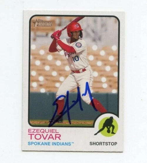 EZEQUIEL TOVAR SIGNED 2022 TOPPS HERITAGE MINOR LEAGUE BASEBALL CARD AUTO