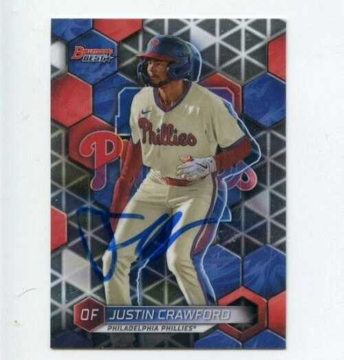 JUSTIN CRAWFORD SIGNED 2023 BOWMAN'S BEST BASEBALL CARD AUTO