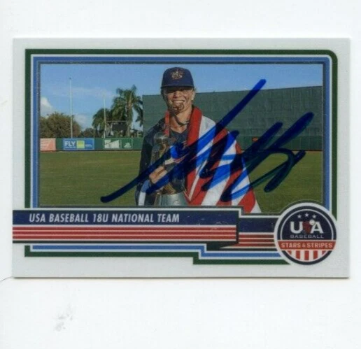 MAX CLARK SIGNED 2023 PANINI USA BASEBALL STARS & STRIPES CARD AUTO