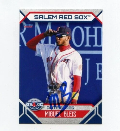 MIGUEL BLEIS SIGNED 2023 SALEM RED SOX BASEBALL CARD AUTO