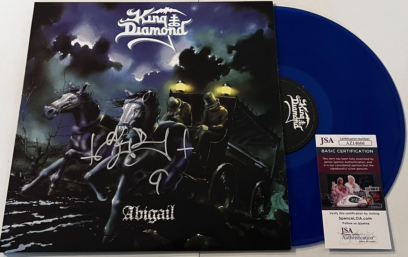 KING DIAMOND SIGNED ABIGAIL LP VINYL RECORD ALBUM KIM BENDIX PETERSEN JSA COA