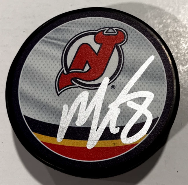 ONDREJ PALAT SIGNED NEW JERSEY DEVILS HOCKEY PUCK W/ CASE COA