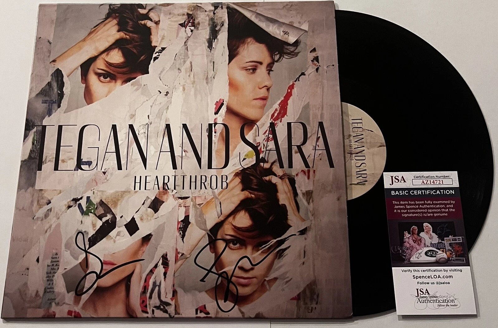 TEGAN AND SARA SIGNED HEARTTHROB LP VINYL RECORD ALBUM HEART THROB JSA COA