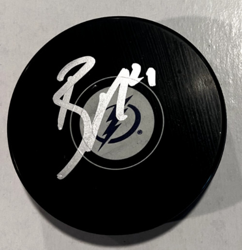 BRAYDEN POINT SIGNED TAMPA BAY LIGHTNING HOCKEY PUCK W/ CASE COA