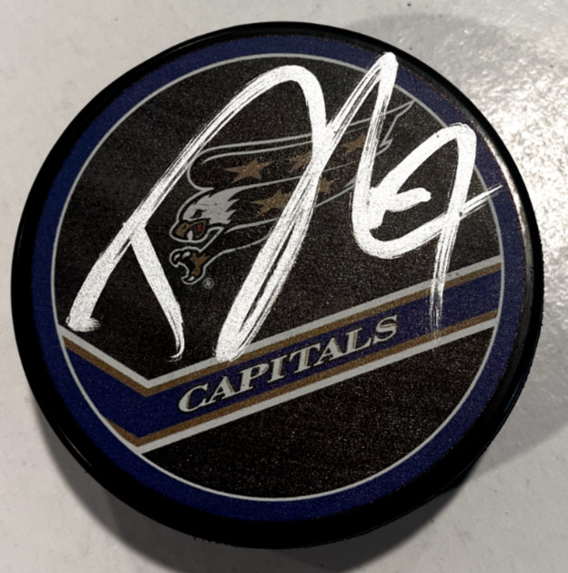 TREVOR VAN RIEMSDYK SIGNED WASHINGTON CAPITALS HOCKEY PUCK W/ CASE COA