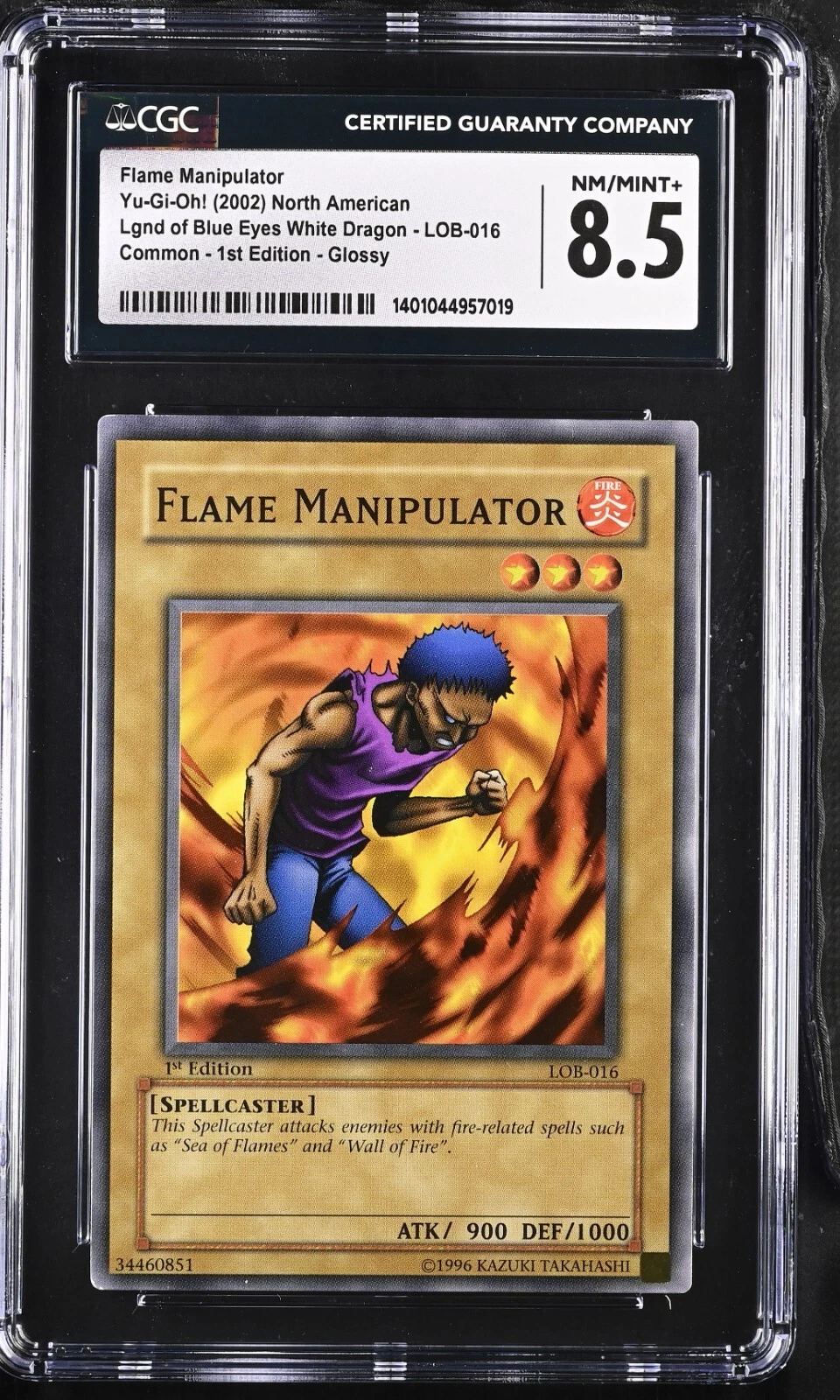 2002 YUGIOH LOB 1ST EDITION LOB-016 FLAME MANIPULATOR CGC 8.5 COLLECTIBLE MEMORABILIA