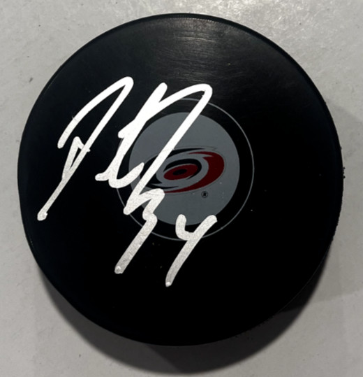 DUSTIN TOKARSKI SIGNED CAROLINA HURRICANES HOCKEY PUCK W/ CASE COA